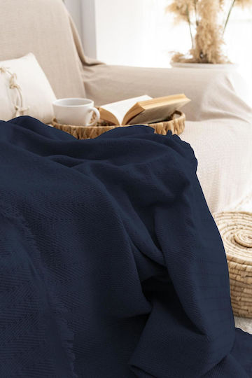 SteweHome Three-Seater Sofa Throw 180x315cm Blue