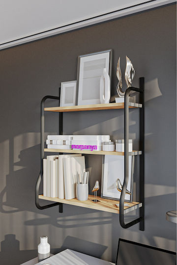 SteweHome Ecke An Der Wand Montierte Badezimmerregal Metallisch 65x23x95cm Braune