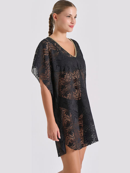 Milena by Paris Καφτάνι Παραλίας Μαύρο