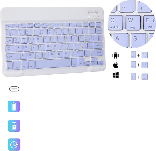 Θήκη Πληκτρολόγιο Jeloyutek Xiaomi Pad 6 11 Ιντσών Μοβ