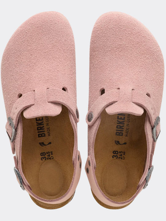 Birkenstock Tokio Γυναικεία Δερμάτινα Σαμπό Ροζ