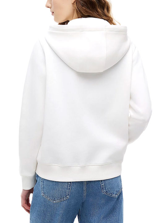 Tommy Hilfiger Long Women's Hoodie Sweatshirt Cardigan with Hood White
