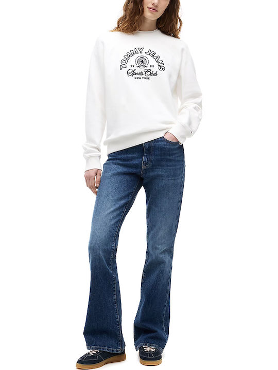 Logo Long Women's Sweatshirt White-Blue