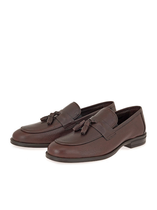 Δερμάτινα Ανδρικά Loafers σε Καφέ Χρώμα