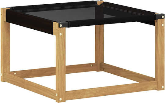 Wooden Garden Stool Cube Outdoor with Cushion White 59x59x37cm