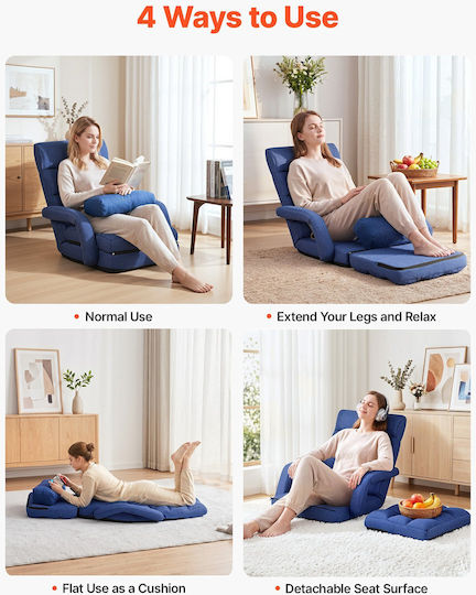 Vielseitiger Sitzsack Nackenrolle Blau