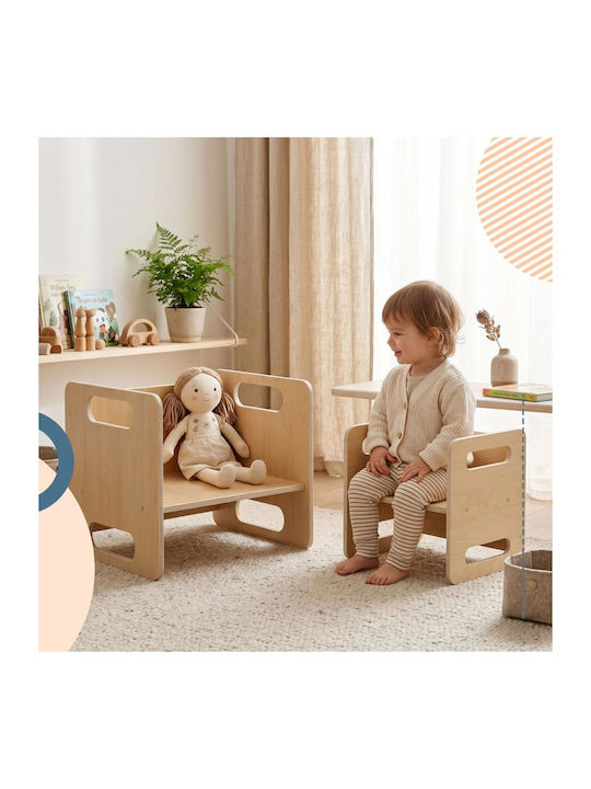 Set Masă Pentru Copii cu Scaune pentru Pictură din Lemn Bej Relaxdays