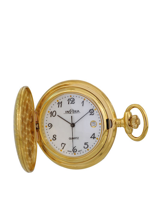 Inora Inωra Men's Pocket Watch 42mm Battery Gold