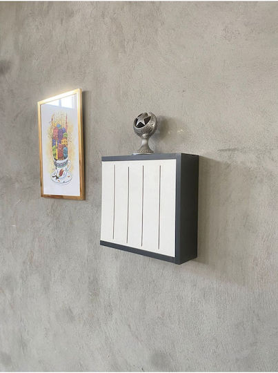 Wall Living Room Cabinet Made of Grey Particle Board 39x11x11cm