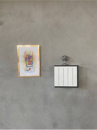 Wall Living Room Cabinet Made of Grey Particle Board 39x11x11cm