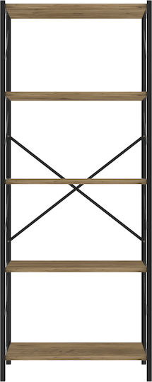 Βιβλιοθήκη Μαύρη 150x30x150εκ. STE-016110-P16110