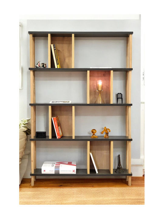 Gray Bookcase 90x20x137cm