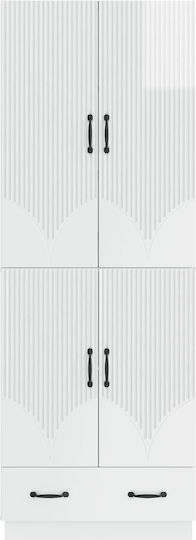 Βιβλιοθήκες Γυαλιστερό Λευκό (2τμχ) 66x34.5x184εκ.
