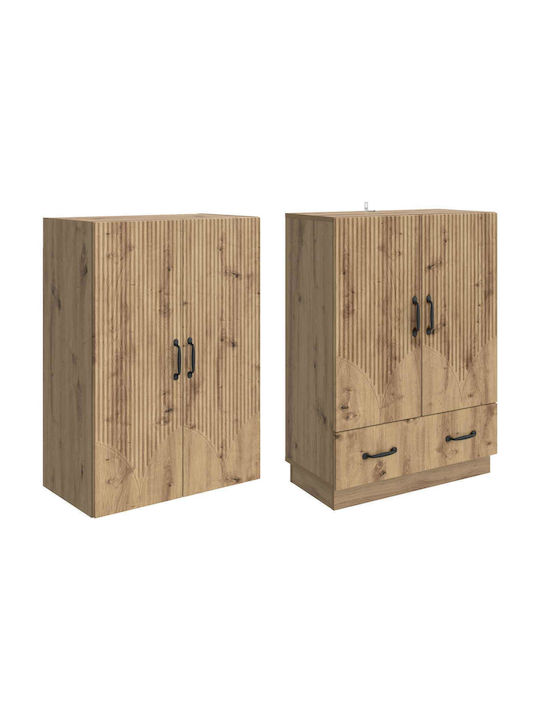 Wall Living Room Cabinet Made of Particle Board in Oak 66x34.5x92cm