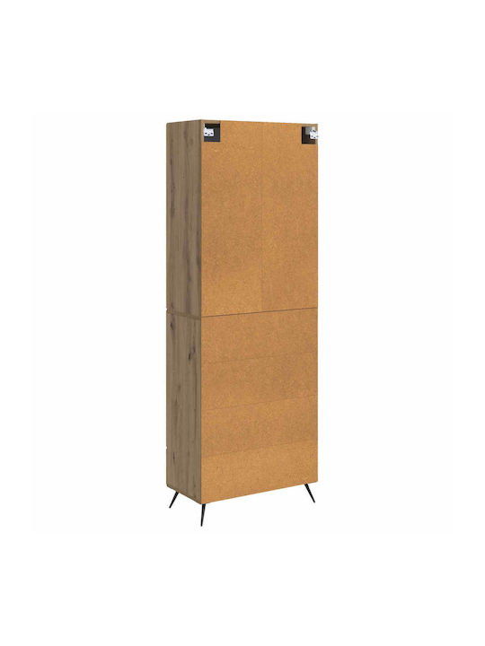Wall Living Room Cabinet Made of Particle Board in Oak 66x34.5x90cm