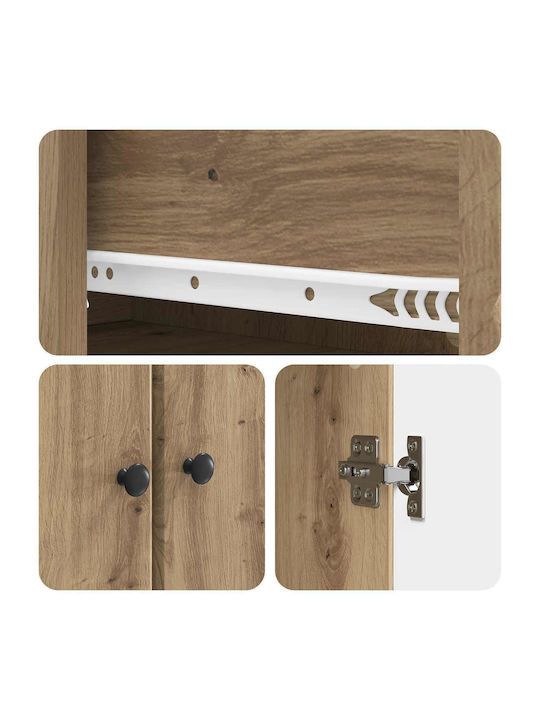 Wall Living Room Cabinet Made of Particle Board in Oak 66x34.5x90cm