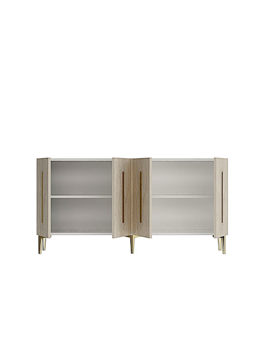 Μπουφές Ξύλινος Λευκός 150x32x75cm