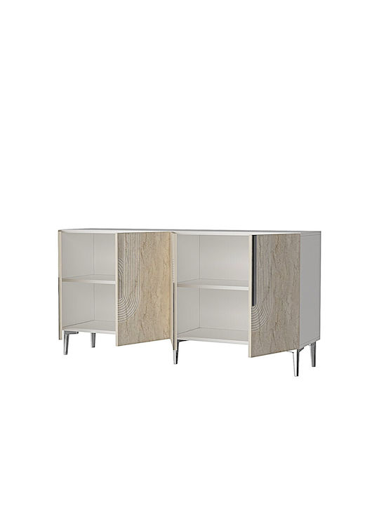 Μπουφές Ξύλινος Λευκός 150x32x75cm