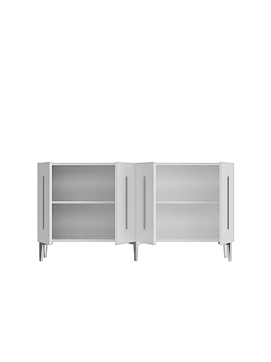 Bufet Din Lemn Alb 150x32x75cm