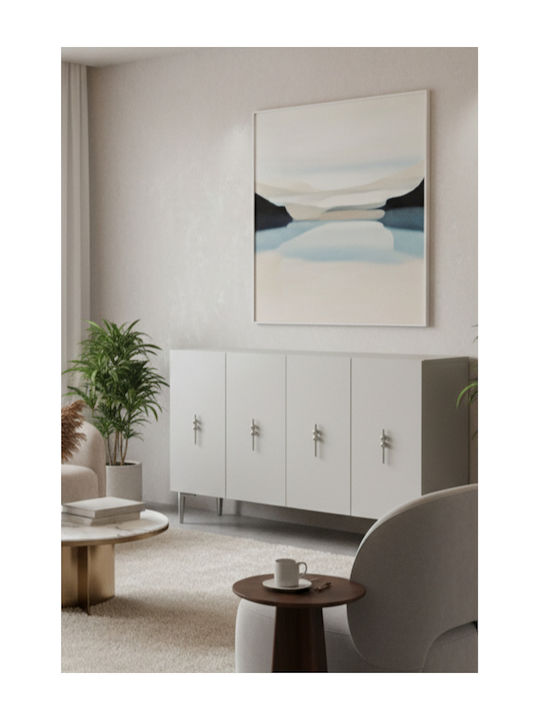 Bufet Din Lemn Alb 120x32x75cm