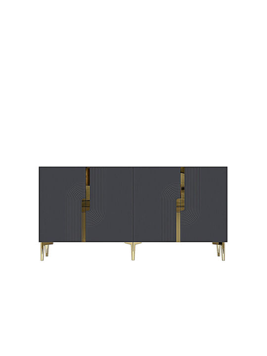 Sideboard Holz Grau 150x32x75cm