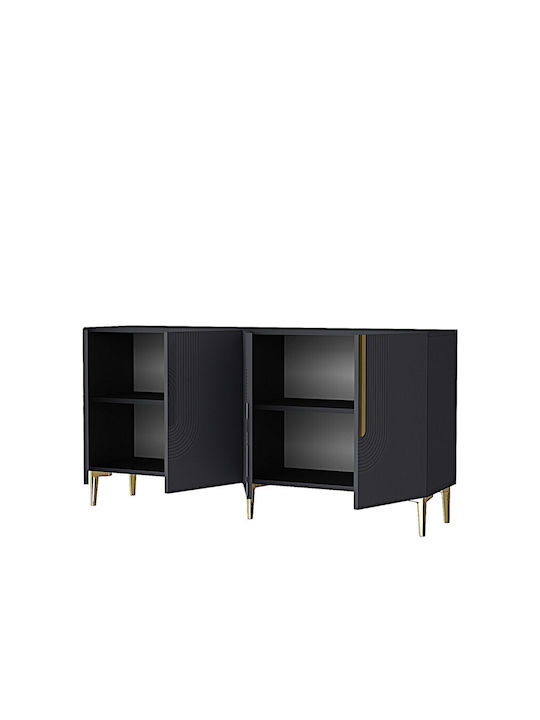 Sideboard Holz Grau 150x32x75cm