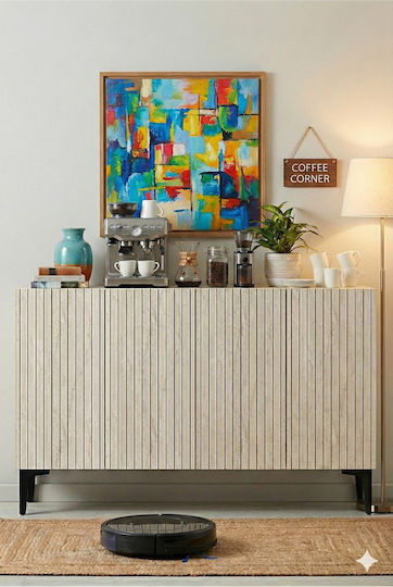 SteweHome Sideboard Holz 120x32x75cm Mehrfarbig