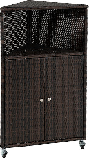 Corner Bookcase Rattan 111x47x66cm