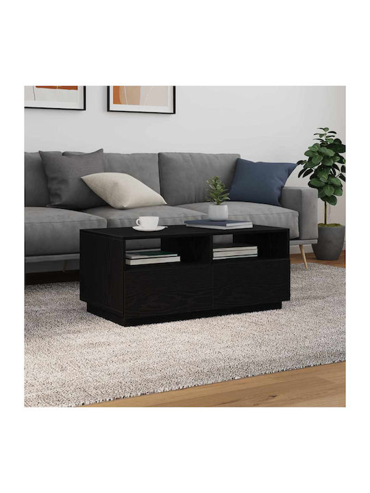 vidaXL Kaffeetisch Zentral Rechteckig Holz Schwarz M90xP49xH40cm