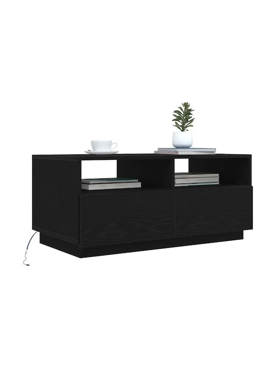 vidaXL Kaffeetisch Zentral Rechteckig Holz Schwarz M90xP49xH40cm