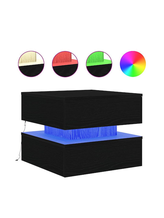 Rectangular Side Table Wooden Black Oak 50x50x40 cm