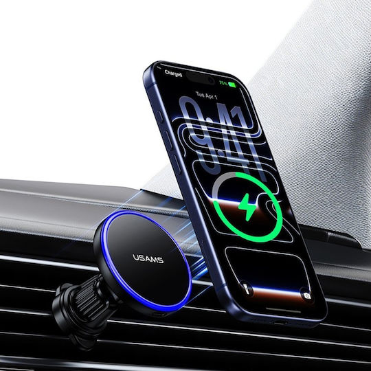 Usams Car Mobile Mount with Magnet and Wireless Charging MagSafe Black