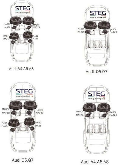 Steg MA8CII Autolautsprecher Set Doppelt 8 Zoll mit 200W RMS 2 Weg AUDI/SEAT/Lamborghini