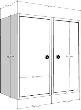 Буфет от Метал SteweHome Бял 65.4x30x65.4cm