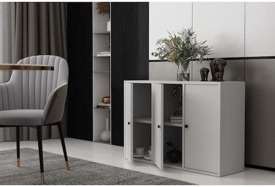 Буфет от Метал SteweHome Бял 97.2x30x65.4cm