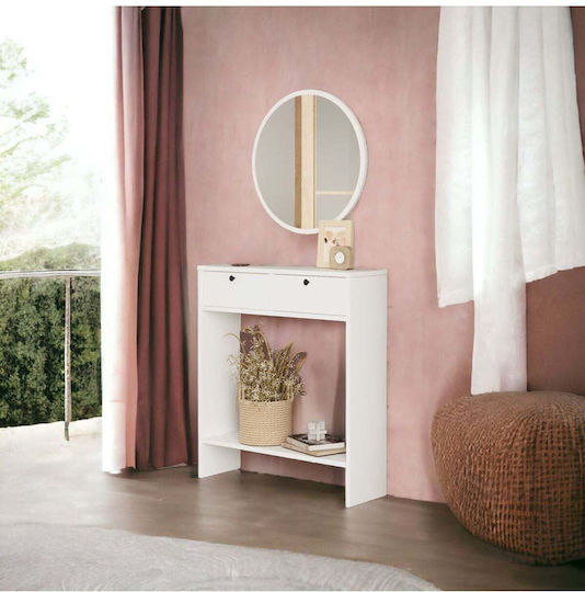Sideboard from Metal with Mirror White 81x18x90cm