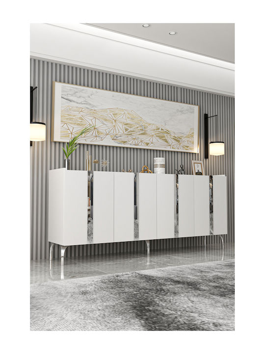 Wooden Sideboard White 180x35x78cm