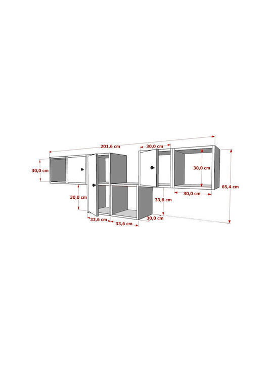 Bufet din Metal Alb 201.6x30x65.4cm