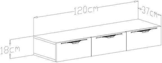 Wooden Console Black Length 120cm Width 18cm Height 18cm Wooden Console Black Length 120cm Width 18cm Height 18cm
