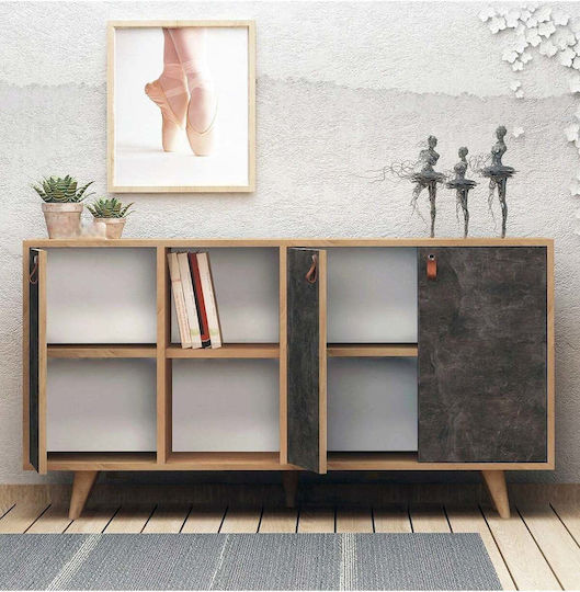 Μπουφές Ξύλινος Χρυσό 140x40x86cm