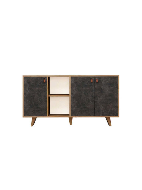 Μπουφές Ξύλινος Χρυσό 140x40x86cm