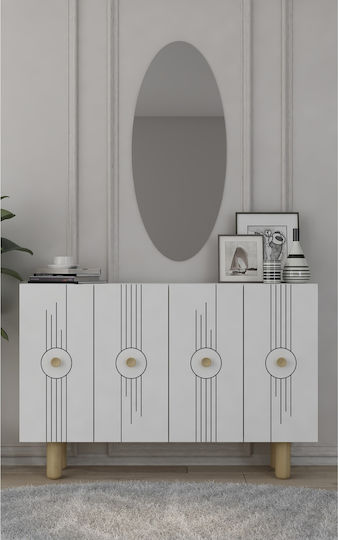 Буфет Дървен Бял 120x32x75см