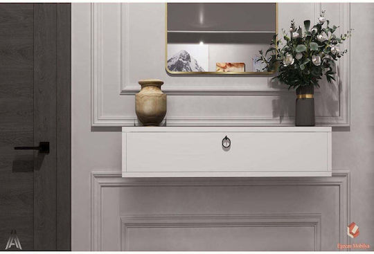 Wooden Console White Length 80cm Width 20cm Height 20cm