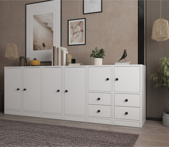 Μπουφές Ξύλινος με Συρτάρια Λευκό 194.4x40x71.4cm Μπουφές Ξύλινος με Συρτάρια Λευκό 194.4x40x71.4cm