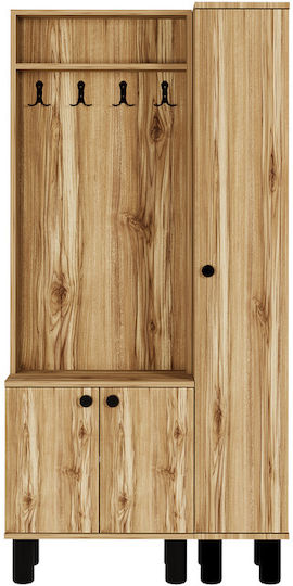 Mobilier Hol Cu Suport Pentru Haine Și Suport Pentru Pantofi Lemn Sintetic 90x90x185cm