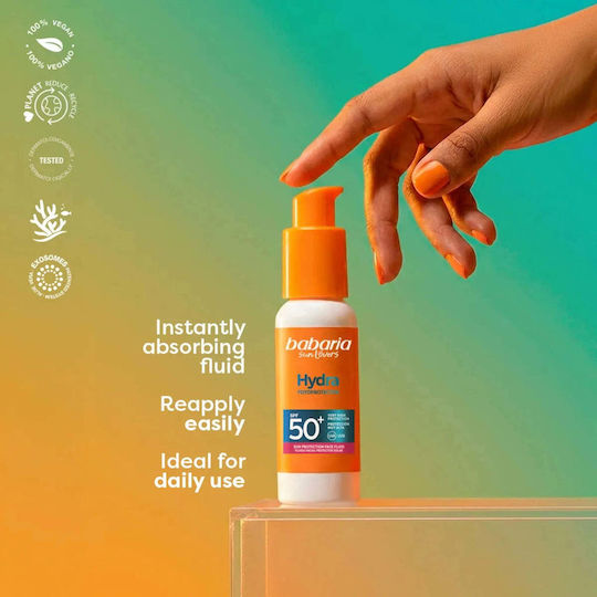 Fluid Cu Protecție Solară Foarte Ridicată Față Spf 50+ Uva Uvb Hydra Fotoprotector Babaria Sun Lovers 40 Ml