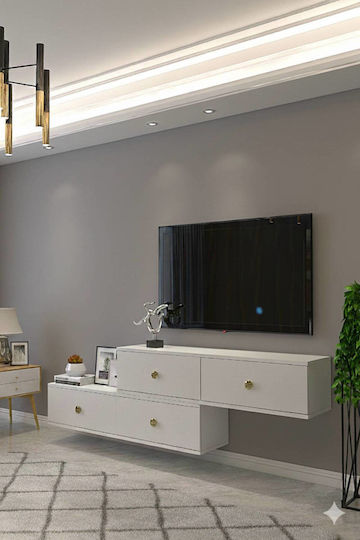 Stand TV Alb L120xA30xÎ30cm