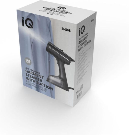 IQ Aparat de Curățat cu Aburi pentru Haine de Mână 1400W cu Rezervor de 270ml Negru
