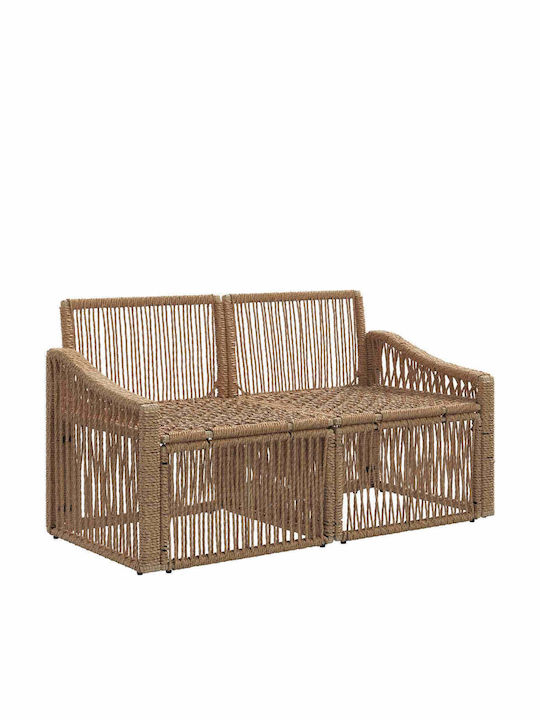 Two-Seater Outdoor Sofa Rattan with Cushions 125x62x70cm