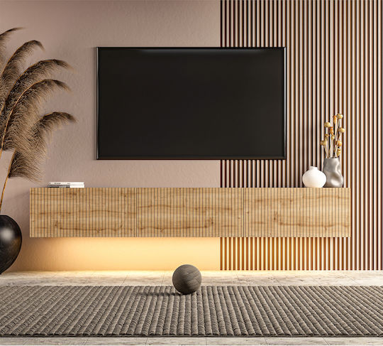 TV Stand with LED Lighting Brown L180xD31xH28cm